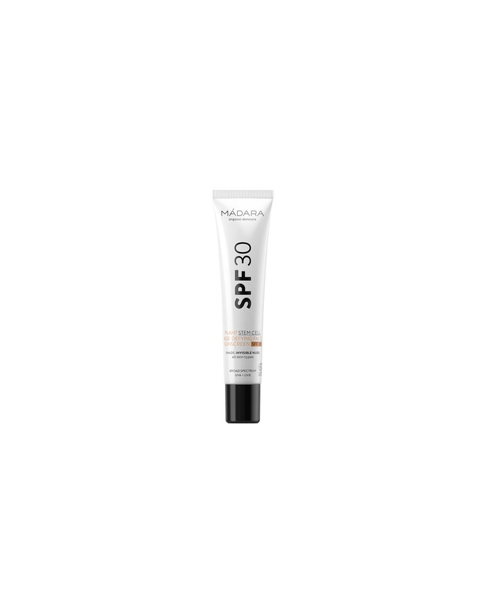 MÁDARA Organic Skincare Plant Stem Cell Age-Defying Face Sunscreen SPF 30,  40 ml - Ecco Verde