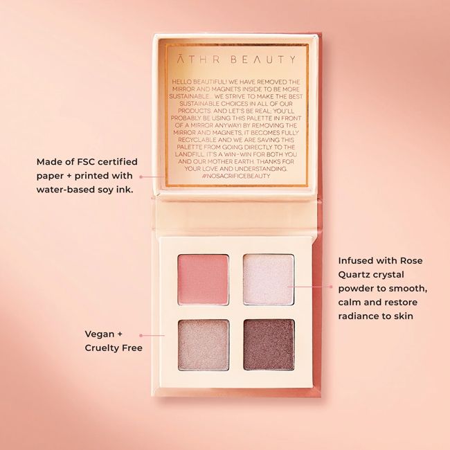 Athr Beauty's Rose Quartz Crystal Quad Eye palette Packaging