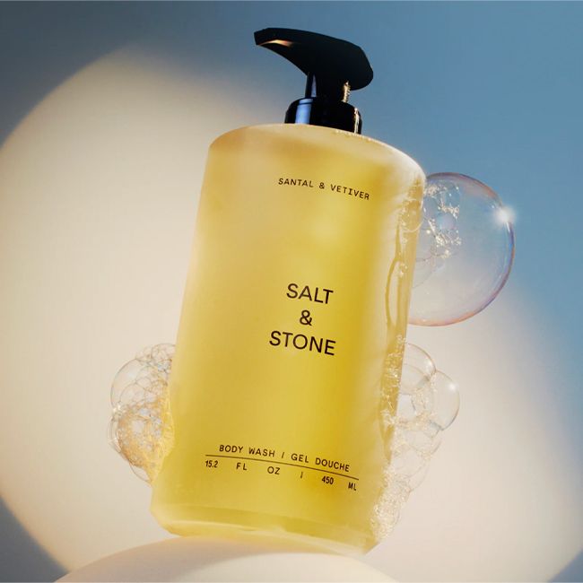 Gel douche naturel Santal Vétiver Salt & Stone lifestyle