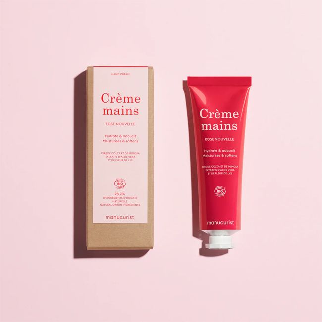 Manucurist's New Rose organic hand cream Packaging