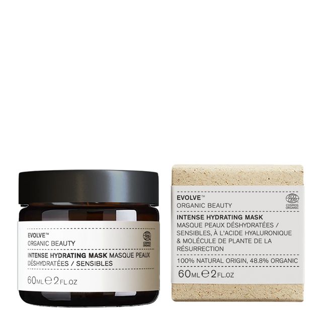 Evolve Beauty's Intense Hydratation natural face Mask Packaging