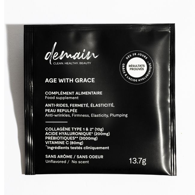 Demain Beauty's Age With Grace collagen food supplement Packshot