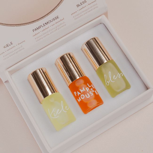 Leahlani Skincare's Botanical Fragrance discovery miniature perfume set Skincare