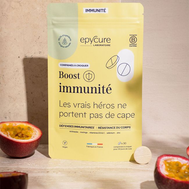 Epycure's Boost Immunity organic food supplement Packaging