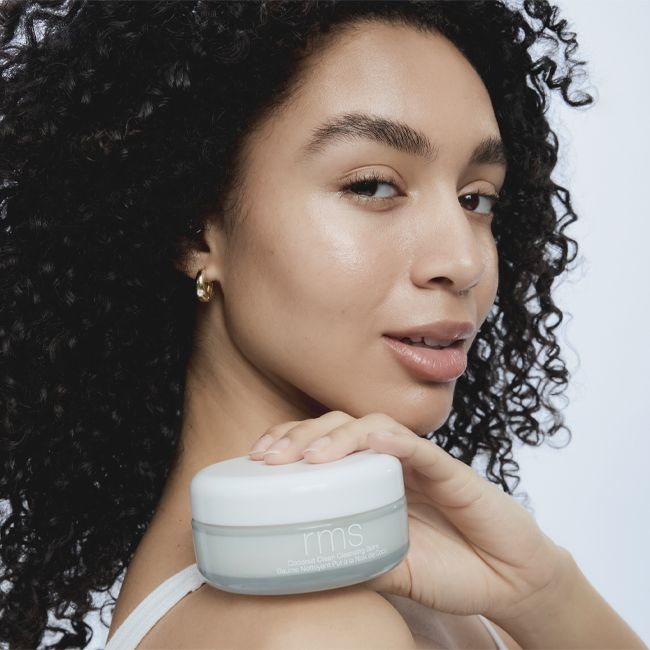 RMS Beauty's Coconut Clean face Cleansing Balm Model