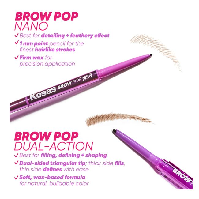 Kosas' Brow Pop Nano eyebrow pencil Pack