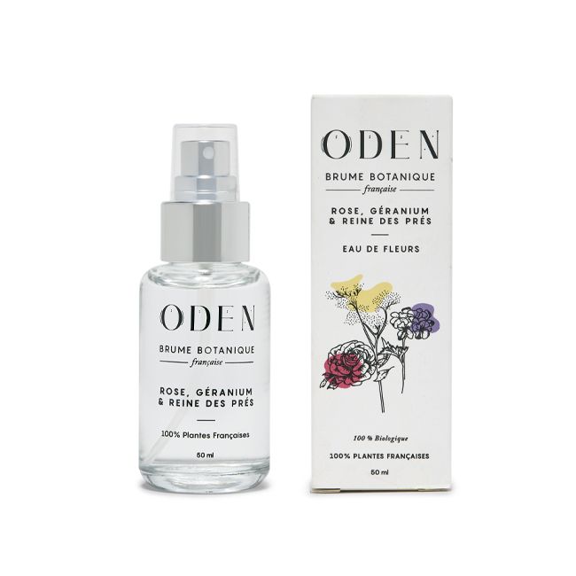 Oden's Natural tonic lotion Botanical Mist Rose, Geranium and Meadowsweet Packaging